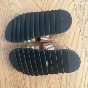 Burberry Beige Nova Check Kids Sandals with Black Soles